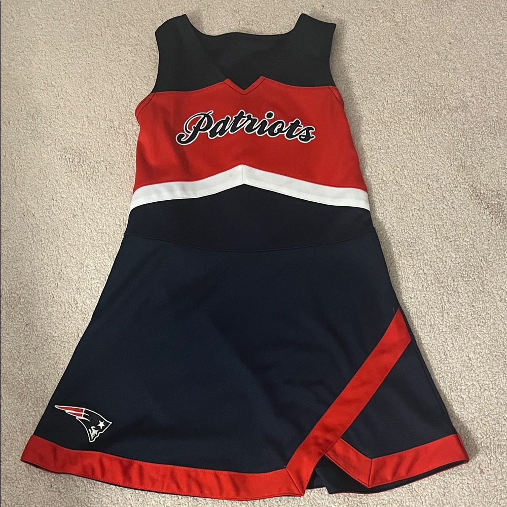 NFL Team Apparel Kids Jersey Dress in Navy and Red-Patriots